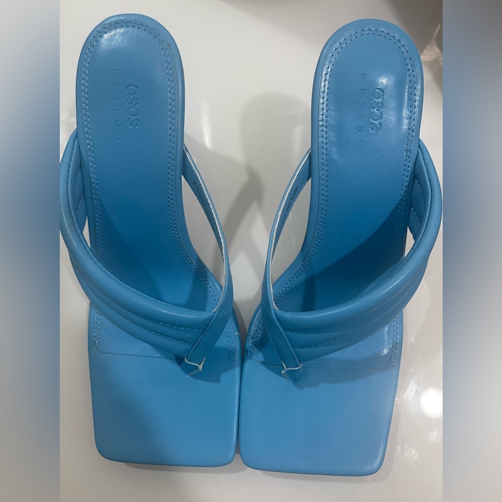 ASOS DESIGN Herring Padded Toe Thong Heeled Sandals